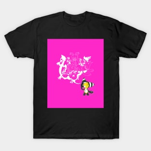 Music Demon (Pink with White Outline) T-Shirt